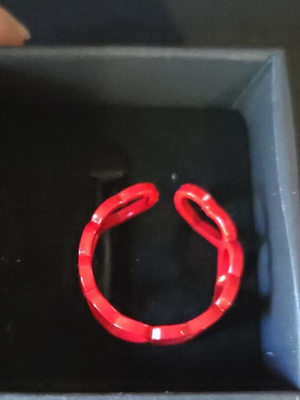 Red Heart Link Resin Ring - Women Jewelry Size 7 Adjustable